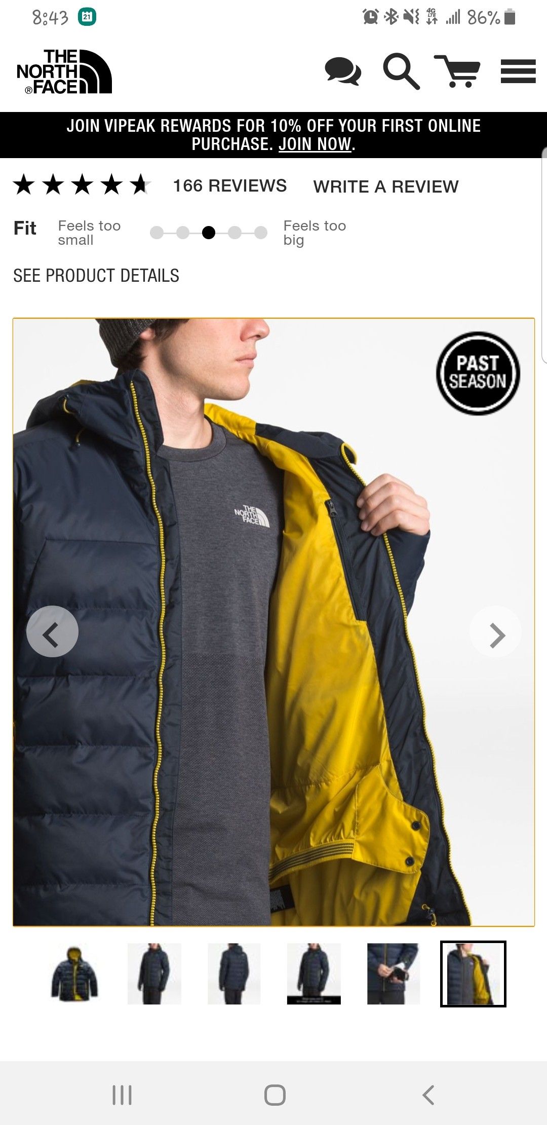 BRAND NEW! THE NORTH FACE MEN'S GATEBREAK DOWN SIZE MEDIUM