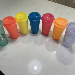 Used Variety Color Starbucks Cups 