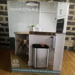 13 Gal. Stainless Steel Touchless Metal Household Trash Can