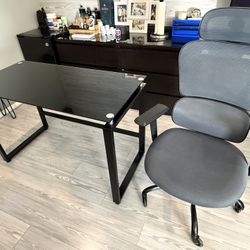 Computer Desk and Ergonomic Chair