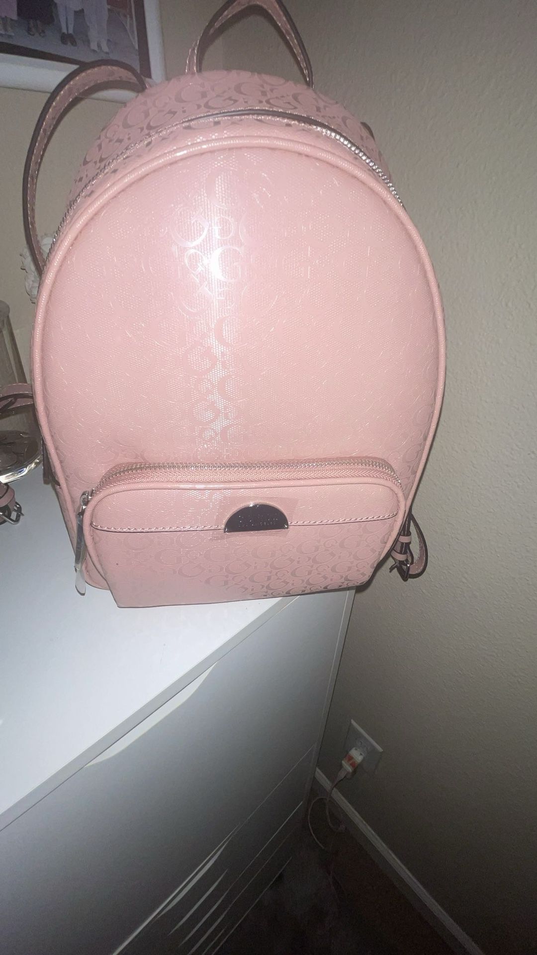 Pink New Guess Backpack Purse 