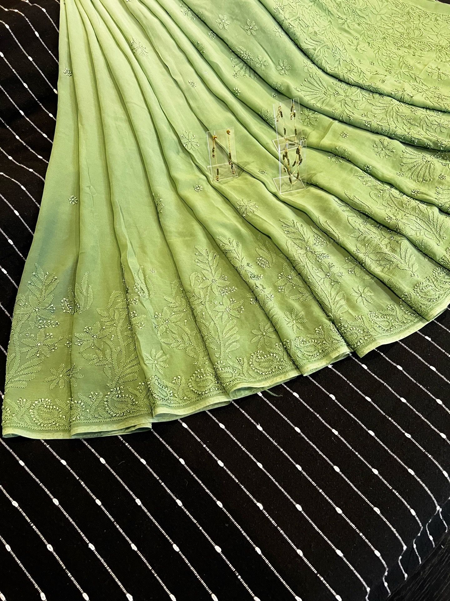 Indian saree - hand embroidered Chikankari work