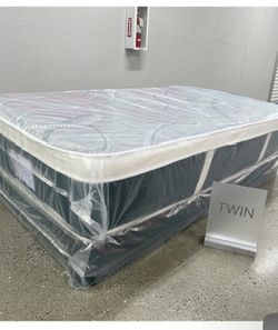 12 Inches Twin Size Pillowtop Mattress and Box