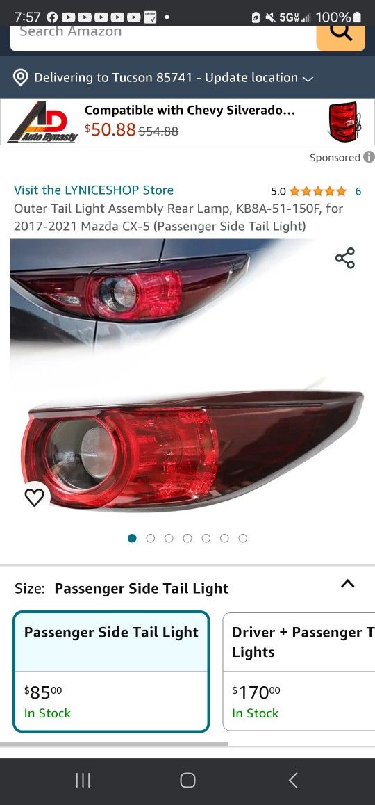 Mazda Cx 5 Rear Light Brand New 