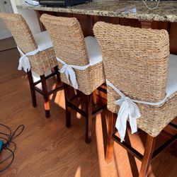 Four hands banana leaf bar stools (3)