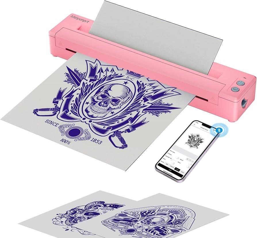 Pink Wireless Tattoo Stencil Printer