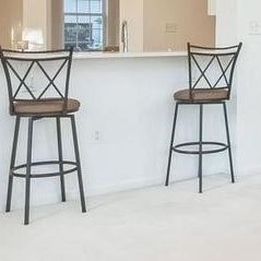 2 Tall Bar Chairs Dark Espresso Color