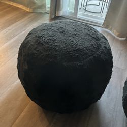 Two Black Ottomans For Sale 
