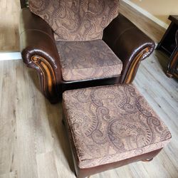 Large Oversized Chair And Ottoman 