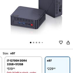 C1 Mini PC, Alder Lake N97 (Beat N100/N95), mini Computers, 16GB DDR4 512GB NVMe SSD, Mini Desktop PC WiFi 5/BT 5.0, 4K Triple Display HDMI/USB-C, The