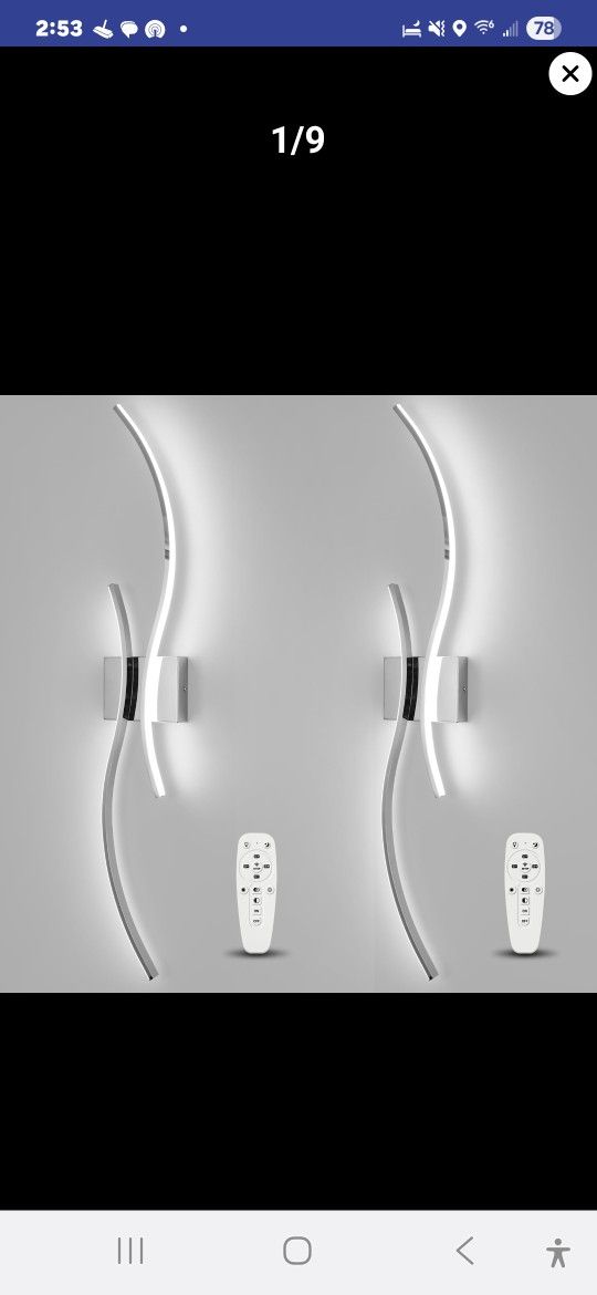 CANEOE Modern Wall Sconce, Set Of Two, With Remote Control