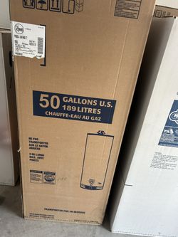 New In Box 50 Gallon Gas Rheem 