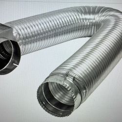 New! Clothes Dryer Transition Duct 8 ft! Expands, Close Elbow, Hose Clamps!