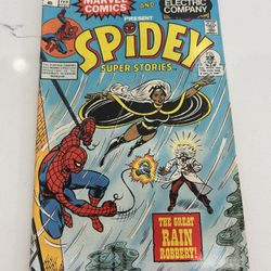 SPIDEY SUPER STORIES # 15 - (VG+) -MARVEL/ELECTRIC CO.-STORM-X-MEN-RAIN ROBBERY