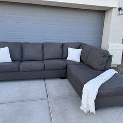 Dark Grey Sectional Couch W/ Chaise