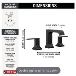 Delta Velum two handle widespread bathroom faucet matte black