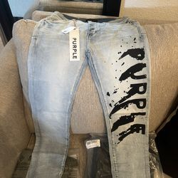 Brand New Purple Jeans Plastic And Tags