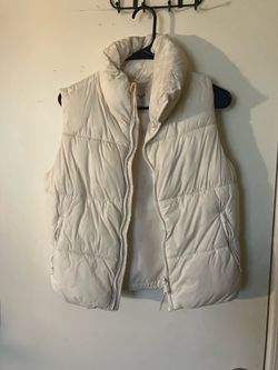 Cream white puffer vest