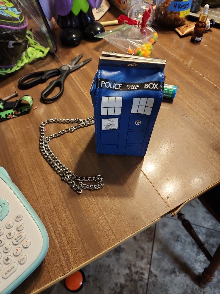 TARDIS Purse. Magnet Closure And Chain Handle