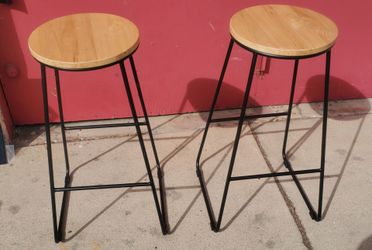 Set of Woodtop Bar Stools. Like New.