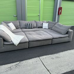 Grey Feathers Cloud Sectional Couch