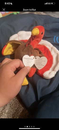 TY Beanie Baby – RARE GOBBLES the Turkey 1996 Retired DOUBLE WADDLE w Tag Errors Thumbnail