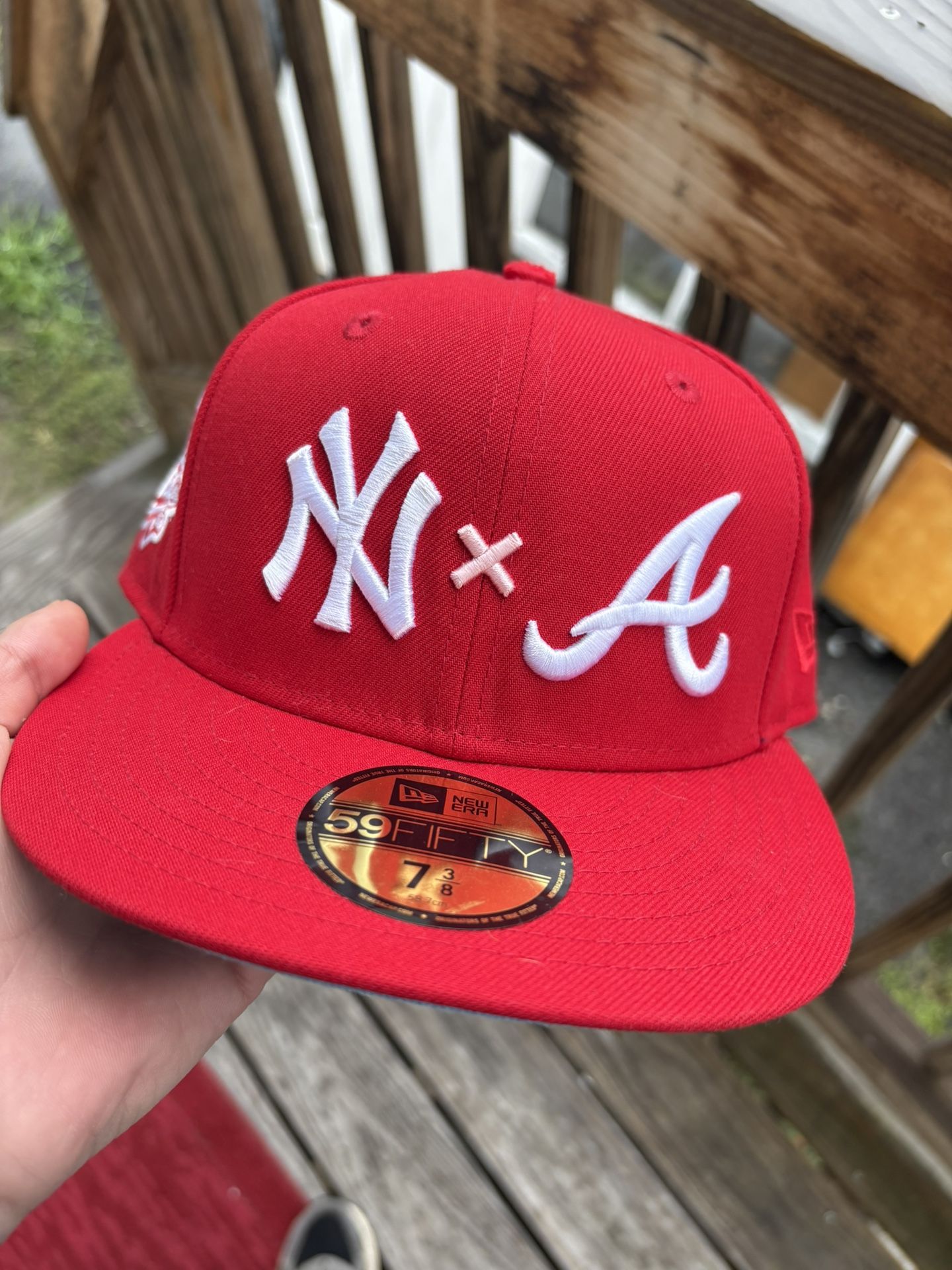 New York Yankees X Atlanta Braves Fitted Hat Size 7 3/8