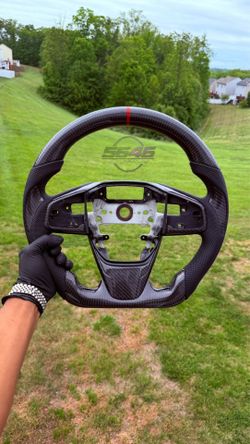 2016-2021 Honda Civic Custom Steering Wheel - Carbon Fiber / Flat Bottom