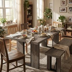 Homy Casa SORIAN Dining Table "63" x 35.4" x 29.5" for Kitchen, Dining Room, or Workspace