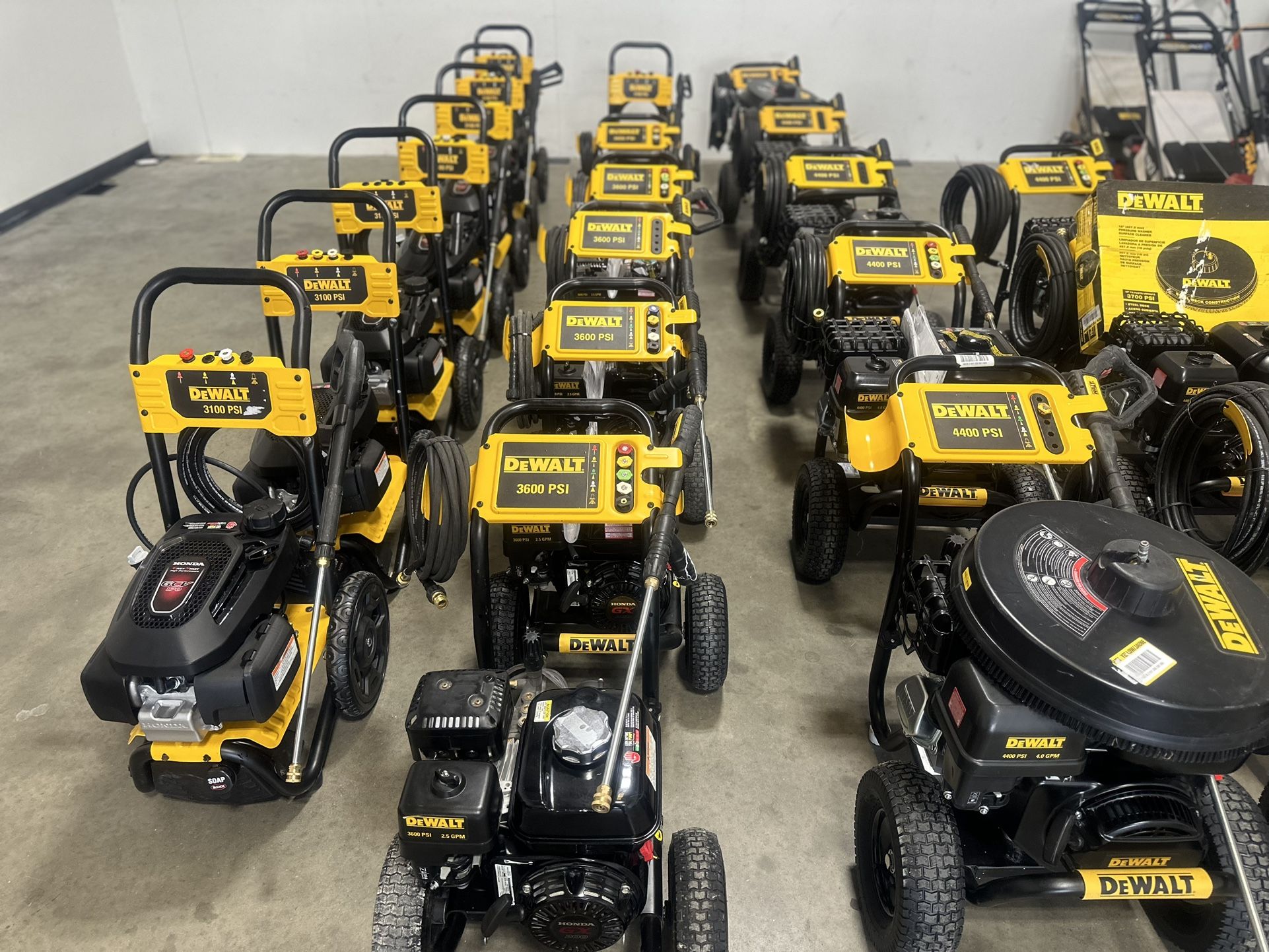 Dewalt Pressurewasher Different Sizes different price