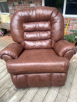 Leather rocking recliner chair