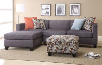 New gray microfiber sofa sectional