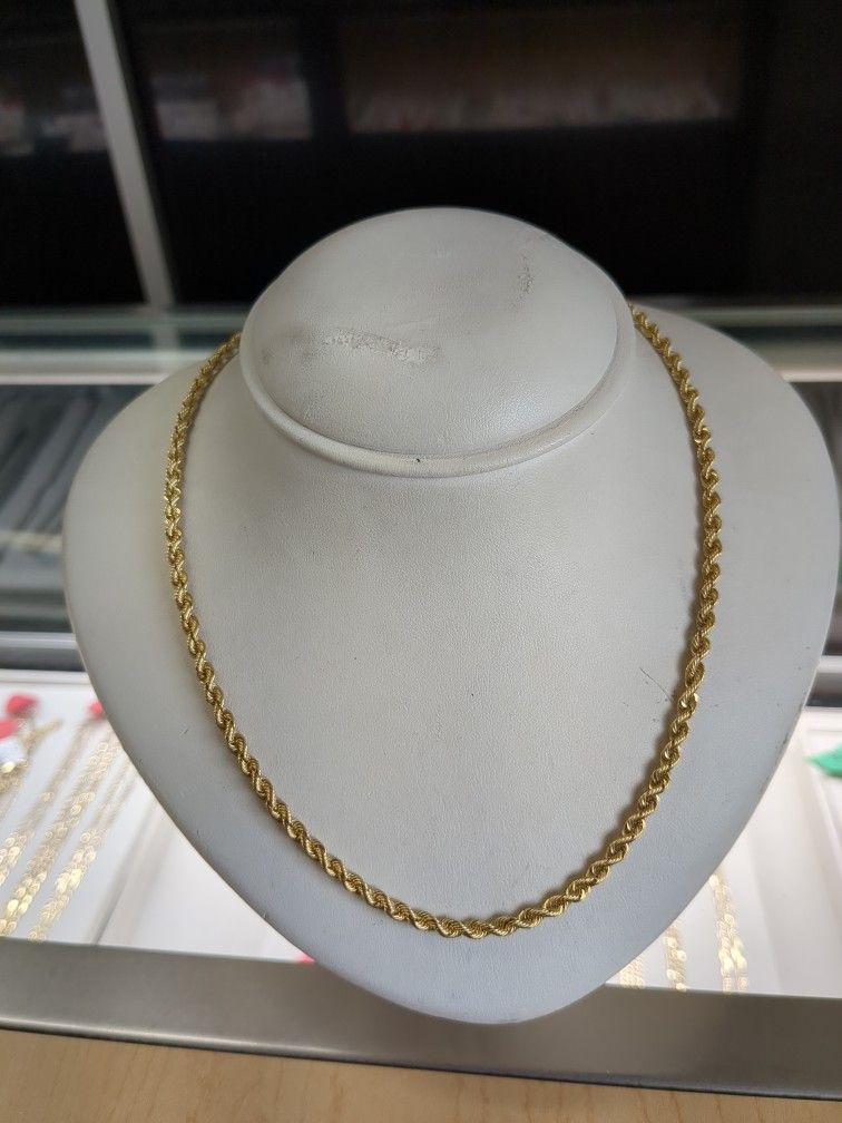 14k Solid Gold Rope Chain 21.1 Grams 24 Long Layaway Available 10% Down You Interested Please Ask For Maribel Thank You,All Products : American Fashion Style Bags On Sale