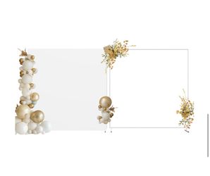 6.6ft white metal square arch