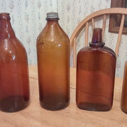 ANTIQUE AMBER GLASS!!! 20'S TO 50'S EXCELLENT CONDITION!!! 