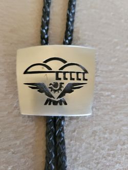 Sterling Silver Native American Bolo Tie