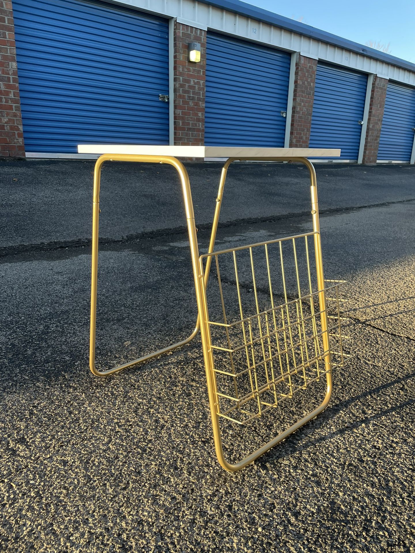 Side Table With Magazine Rack