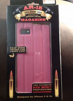 AR-15 Gun Cell Phone Case iPhone 5 & 5s Hot Pink Cover Bullet