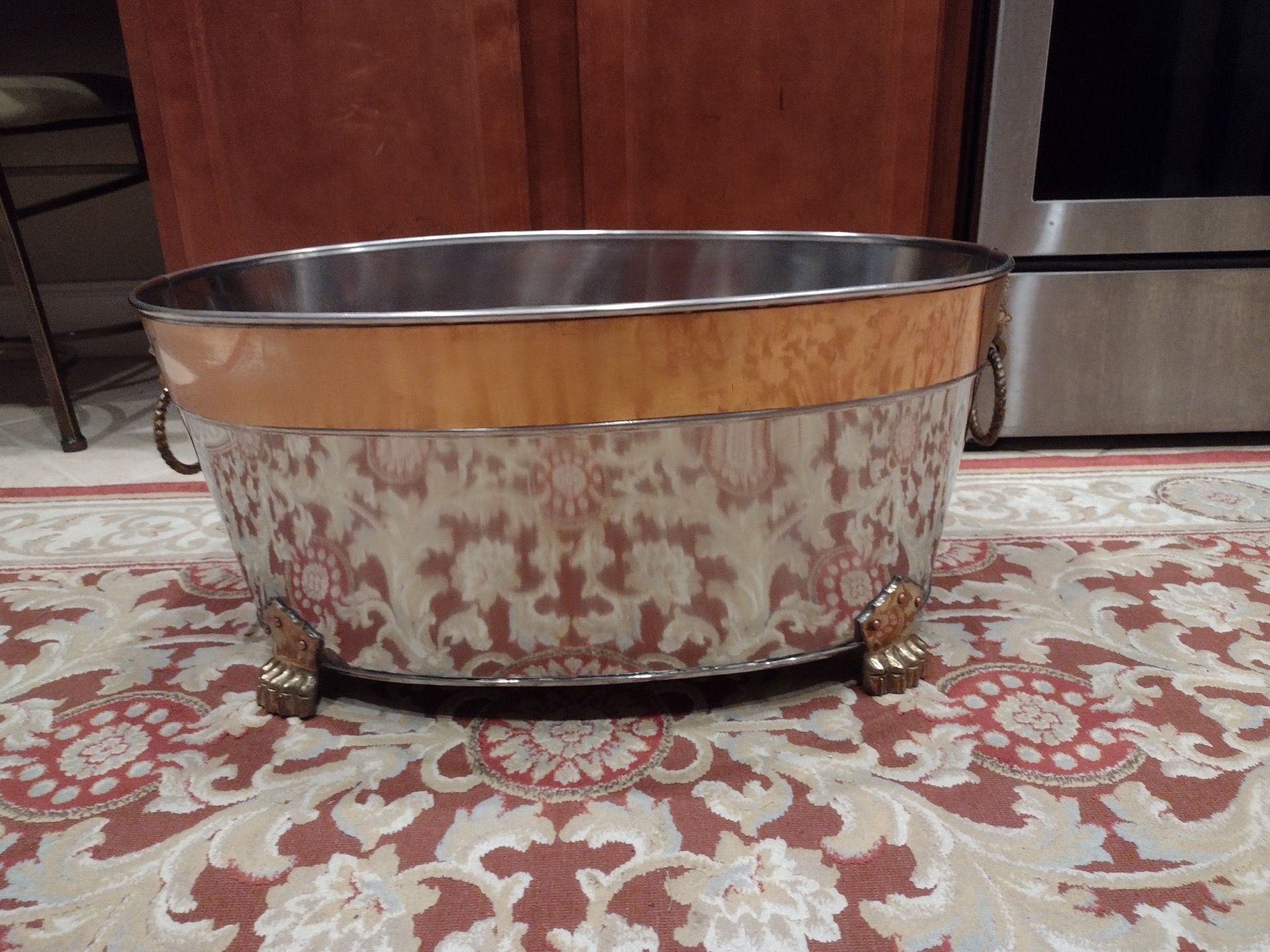 Large Metal Bucket, 24 Inches Long, 17 1/2 Inches Wide And 11 1/2 Inches Tall