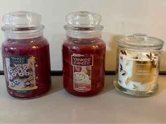 3 unused scented candles lot