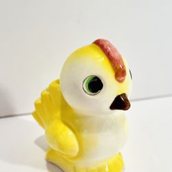 VINTAGE Nasco JAPAN HP Porcelain Yellow Chick Spoon Holder, 3" Tall 4 Slots