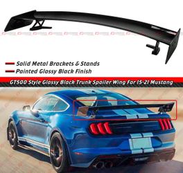 15-23 FORD MUSTANG GT500 STYLE GLOSS BLACK TRUNK WING