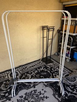 White Metal Clothing Garment Rack