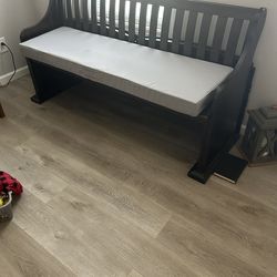 Solid Wood Bench With Cushion 65”x17”x18”