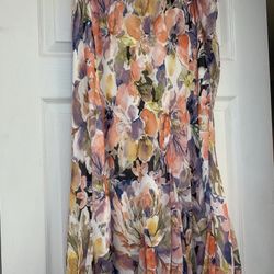 NEW Dressbarn Women’s Size 1X Floral And Flirty Chiffon Maxi Skirt