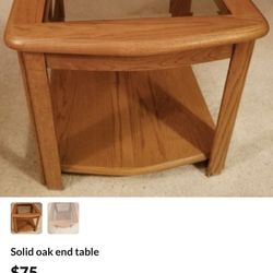 Solid Oak End Table