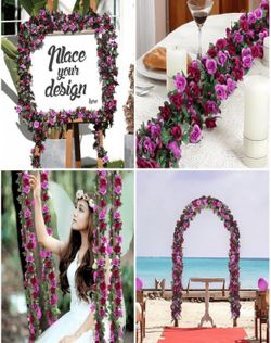 10 pcs 2.4M Artificial Flowers Roses Plants Vine ,Long Stem Artificial Roses, Artificial Rose Flower, Flowers Artificial, Fake Plants
