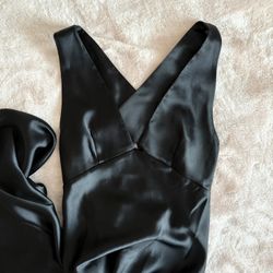 Zara Black Satin Maxi Dress NWT 