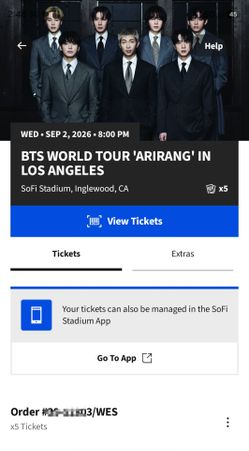 BTS concert Tickets