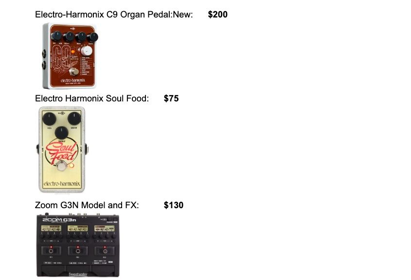 Lots Of Gear: Guitars, Pedals, Keyboard, Yamaha, Ibanez, Fender, Electro Harmonix, VHT, Zoom